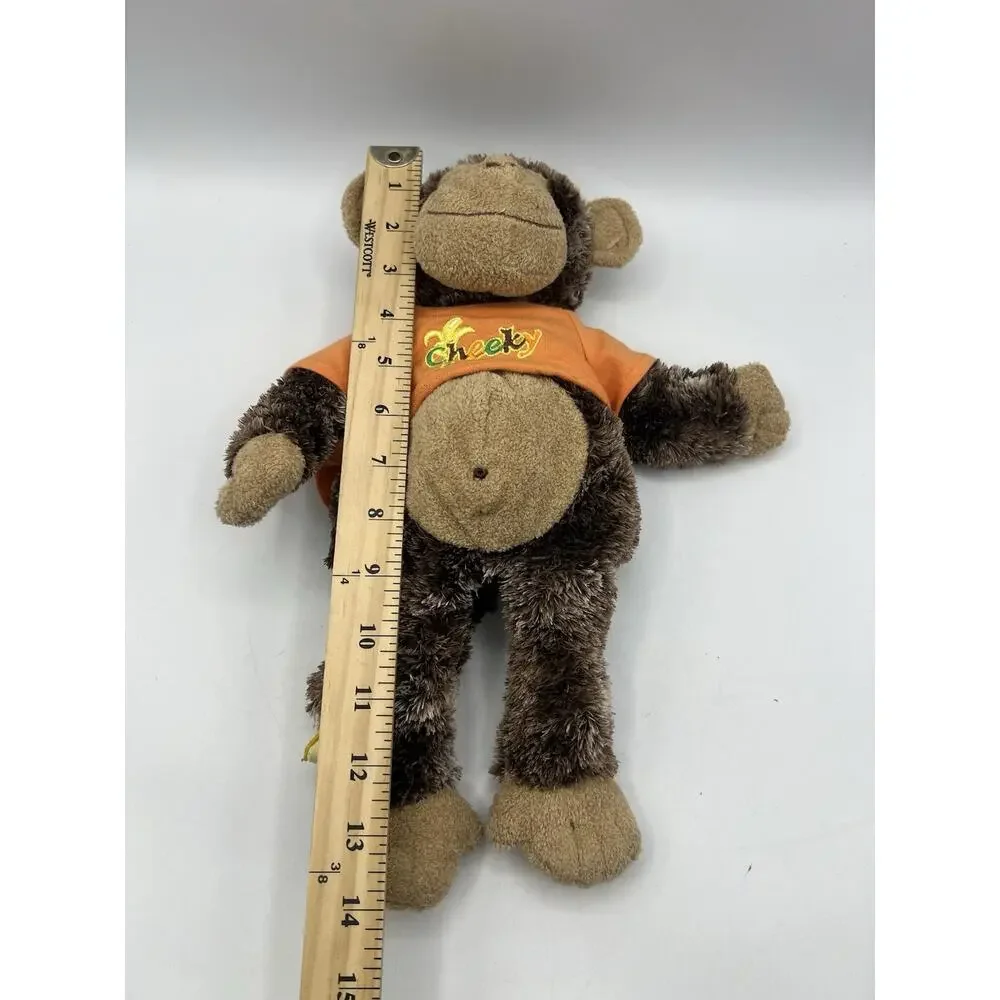 Aurora World Monkey Plush Cheeky Stuffed Animal Orange Brown Shirt Toy